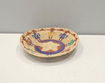 African Basket Botswana Natural Colors South Africa Woven Palm Food Basket