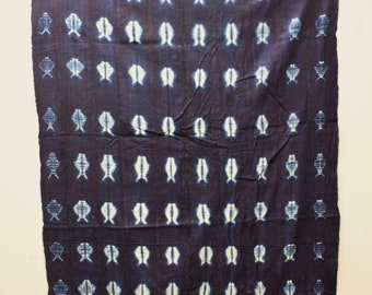 African Indigo Blue Handmade Design Ceremonial Indigo Cloth