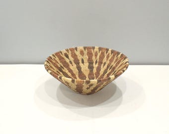 African Basket Botswana Natural Woven Palm Basket