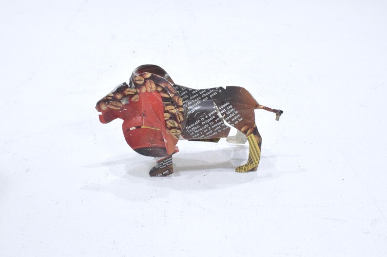 African Folk Art Toy Lion Recycled Tin Can Tanzania Etsy