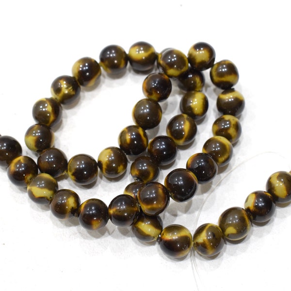 Beads Philippine Wood Painted Tortoise Vintage Beads 10mm