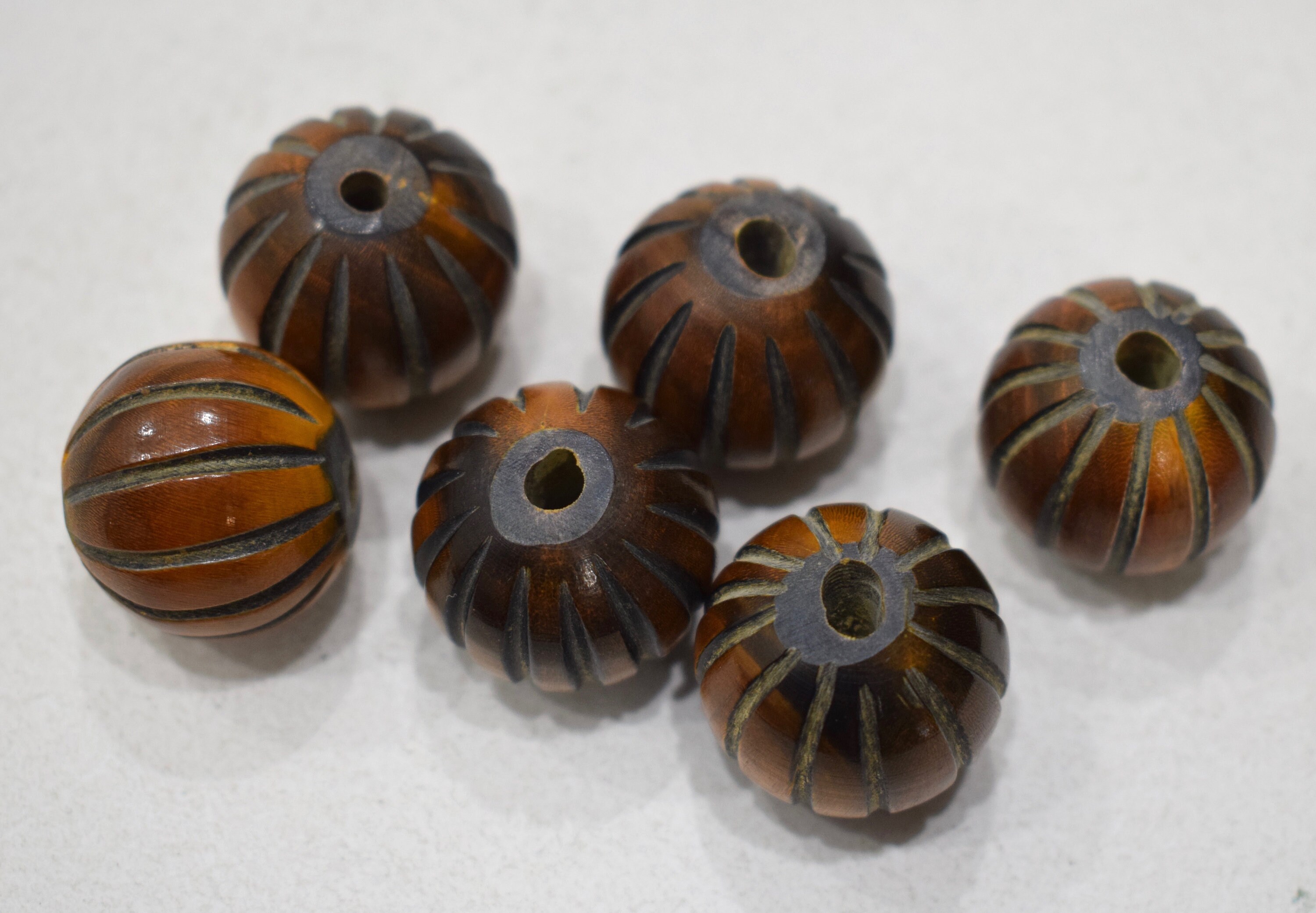 Beads Philippine Brown Grooved Round Beads 2022mm