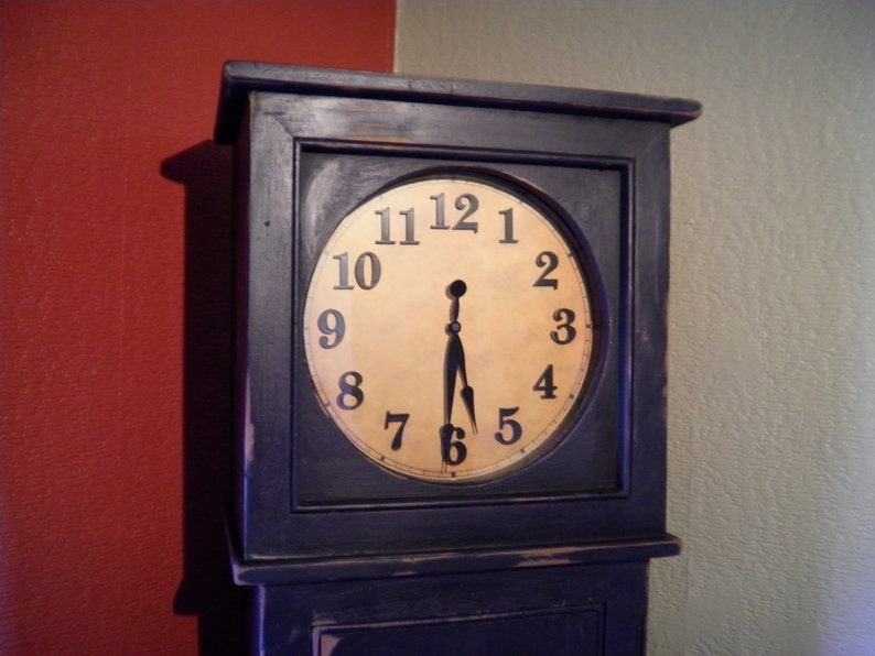 Primitive GrandfatherStyle Battery Operated Clock with Closet Etsy