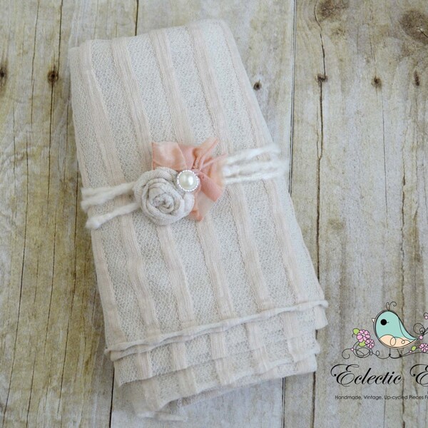 Newborn Photography Wrap Set - Photo Prop - Swaddle - Tie Back - Baby