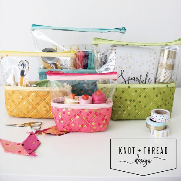 Hello Pouches - Paper Sewing Pattern by Knot & Thread