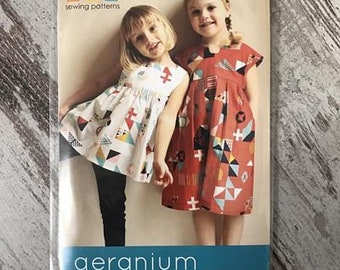 Geranium Dress- Made by Rae Paper Sewing Pattern for babies and toddlers Sizes 0-5T