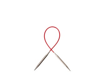 ChiaoGoo Knit Red Stainless Steel 9" Fixed Circular Knitting Needles - Select your size