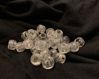 Silver Glitter Pony Beads