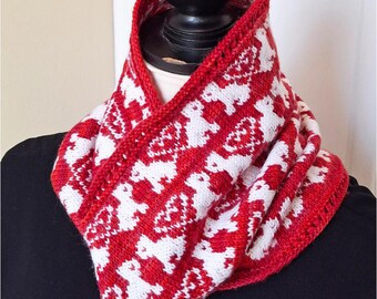 Kissin' Kitties Cowl Knitting Kit - Complete with Blue Sky Fibers Woolstok Light