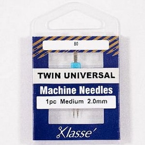 Agulha de costura dupla 2,0 mm - Agulha de costura universal para máquina fabricada pela Klassé - para bainhas com aparência profissional