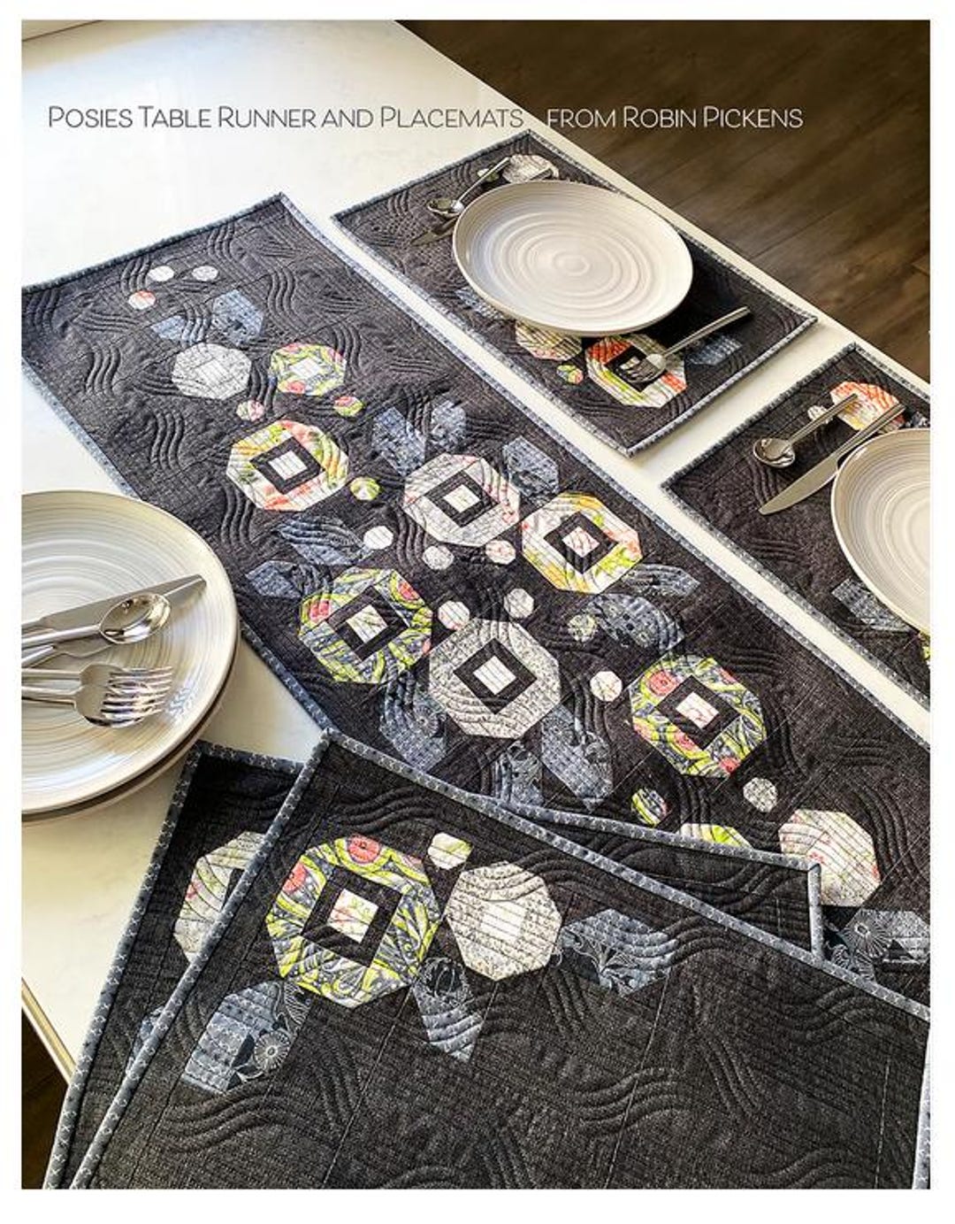 Posies Quilted Table Runner and Placemat Quilt - Paper Sewing Pattern ...