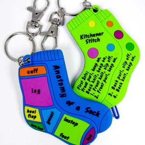Sock Doctor - Keychain with Sock Info and Tapestry Needle