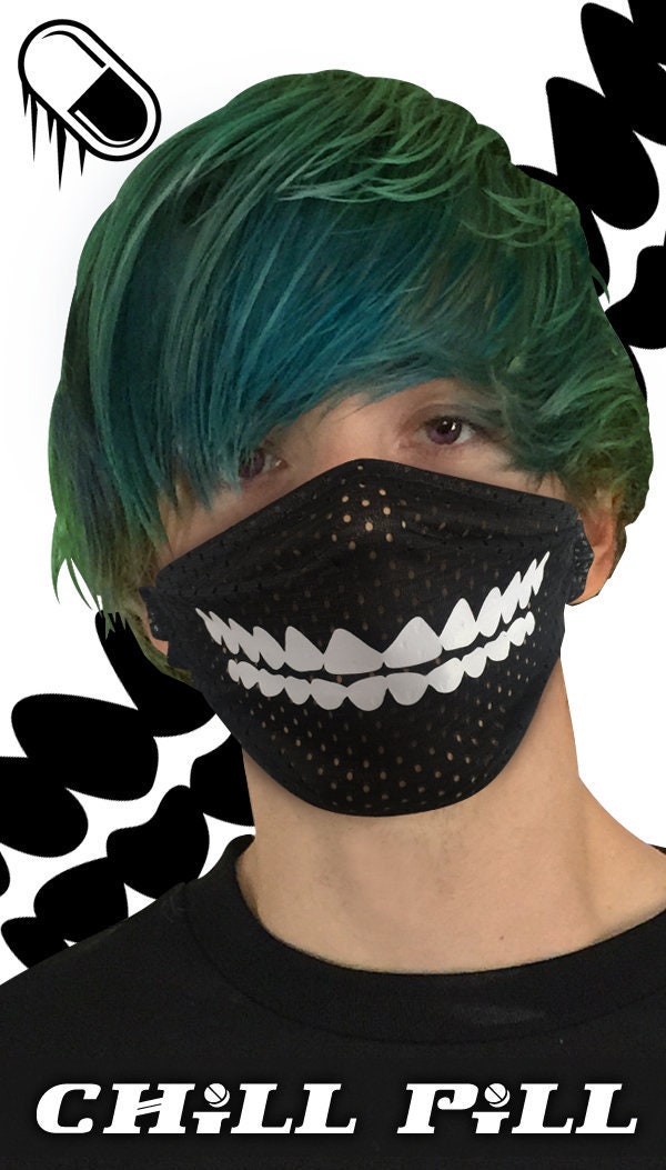 Kawaii Anime Manga Mouth Smile with Fang Mask for Sale by TenchiMasaki