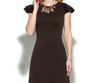 Chocolate Fall floor Maxi dress Long dress Women Dark brown dress Casual dress Autumn wedding dress Spring dress Occasion dress