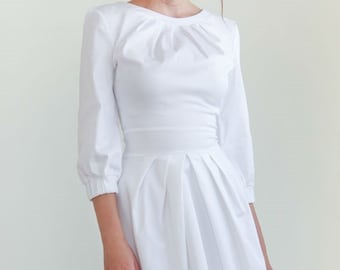 simple white casual dress