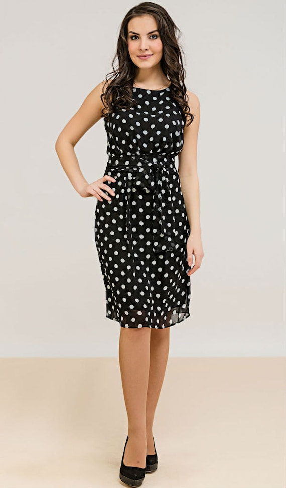 black and white chiffon dress