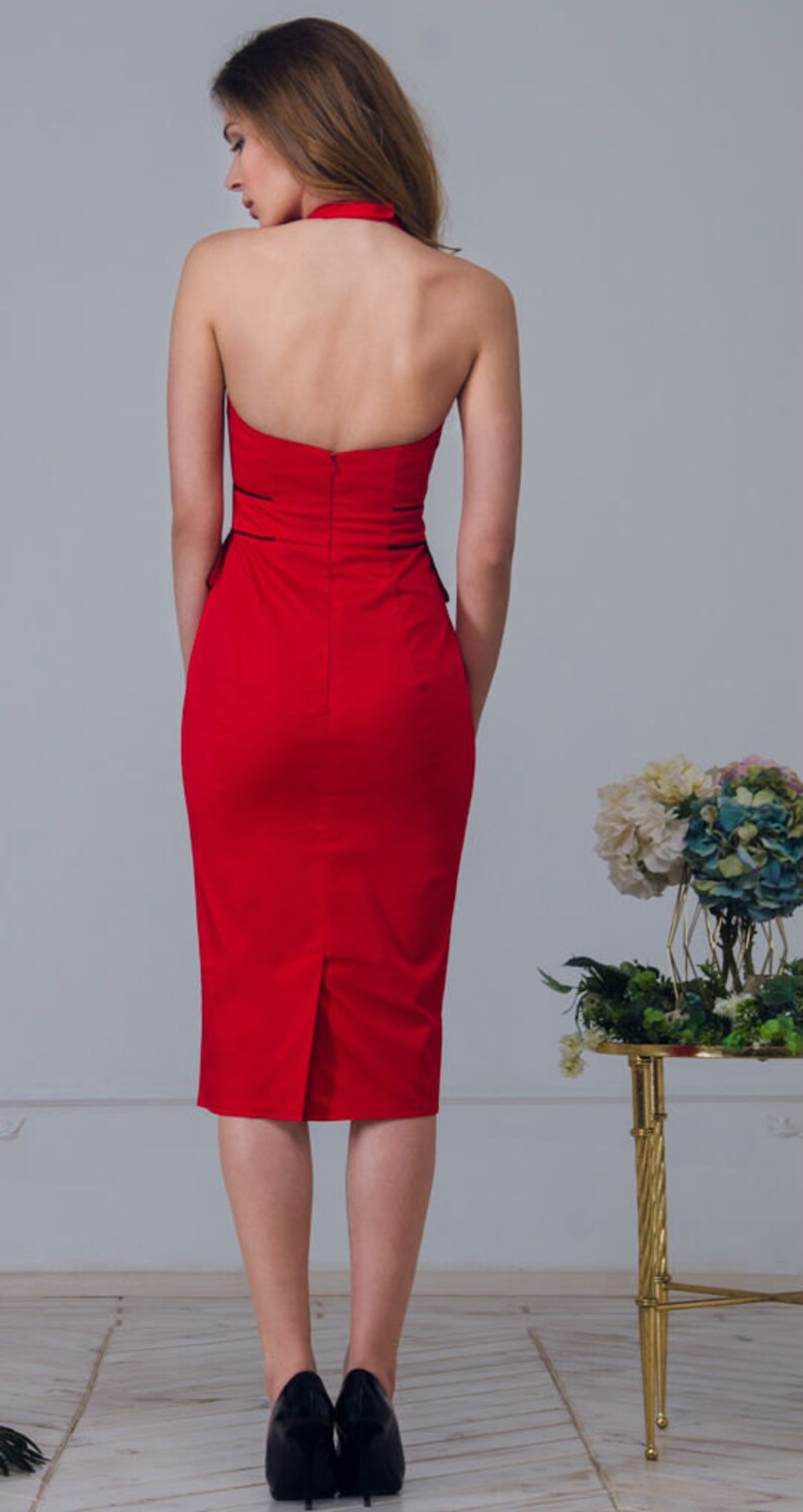 red dress open back