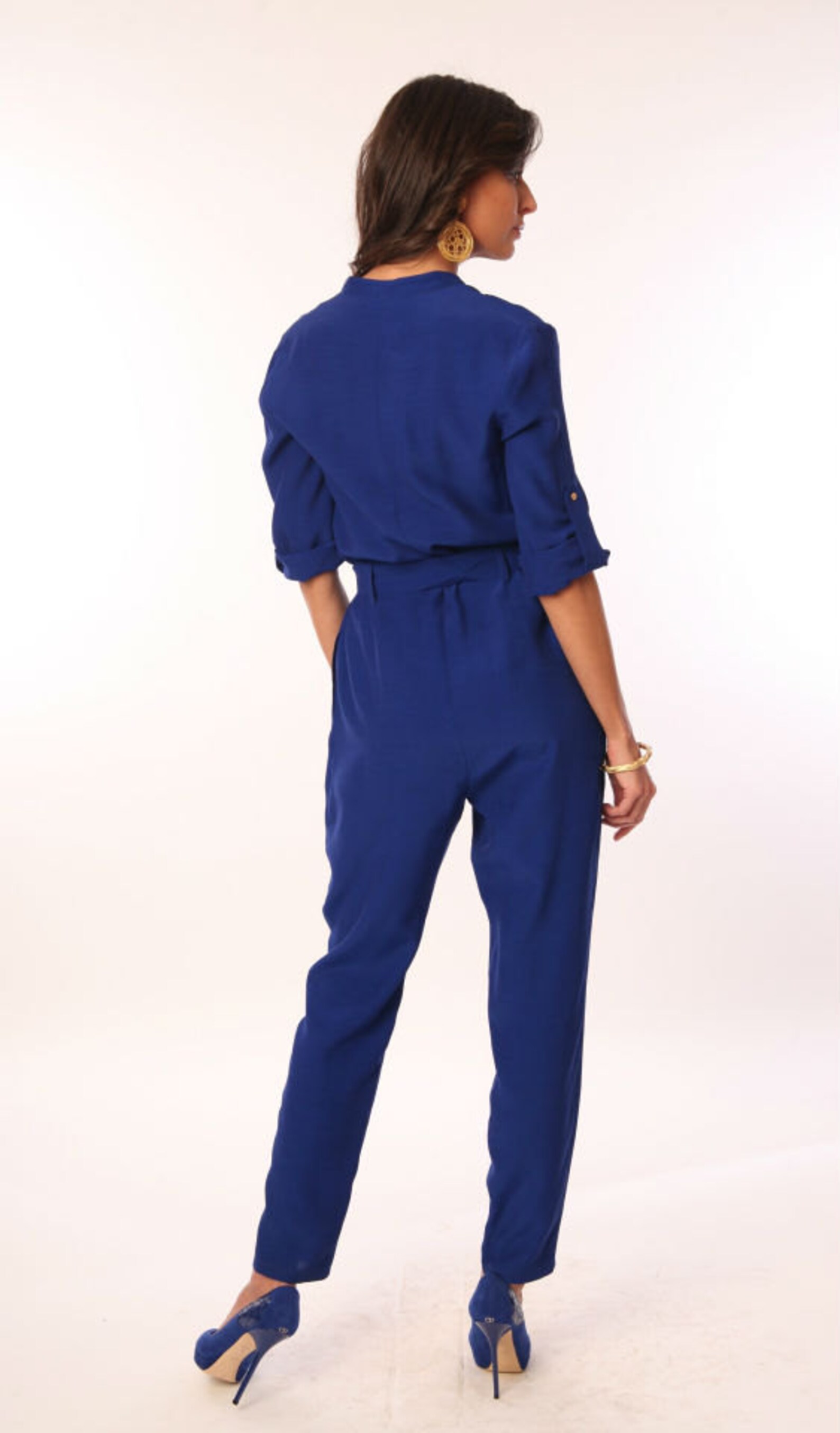 Royal blue overalls Business overalls Casual wear Fashion Etsy