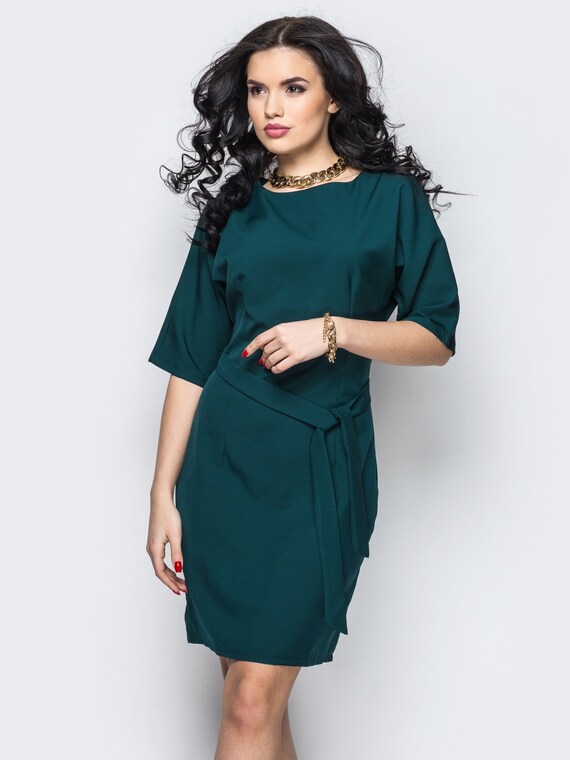 dark green dress