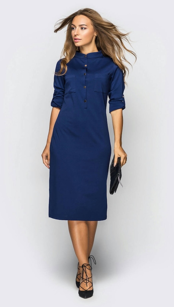 robe bleu foncé