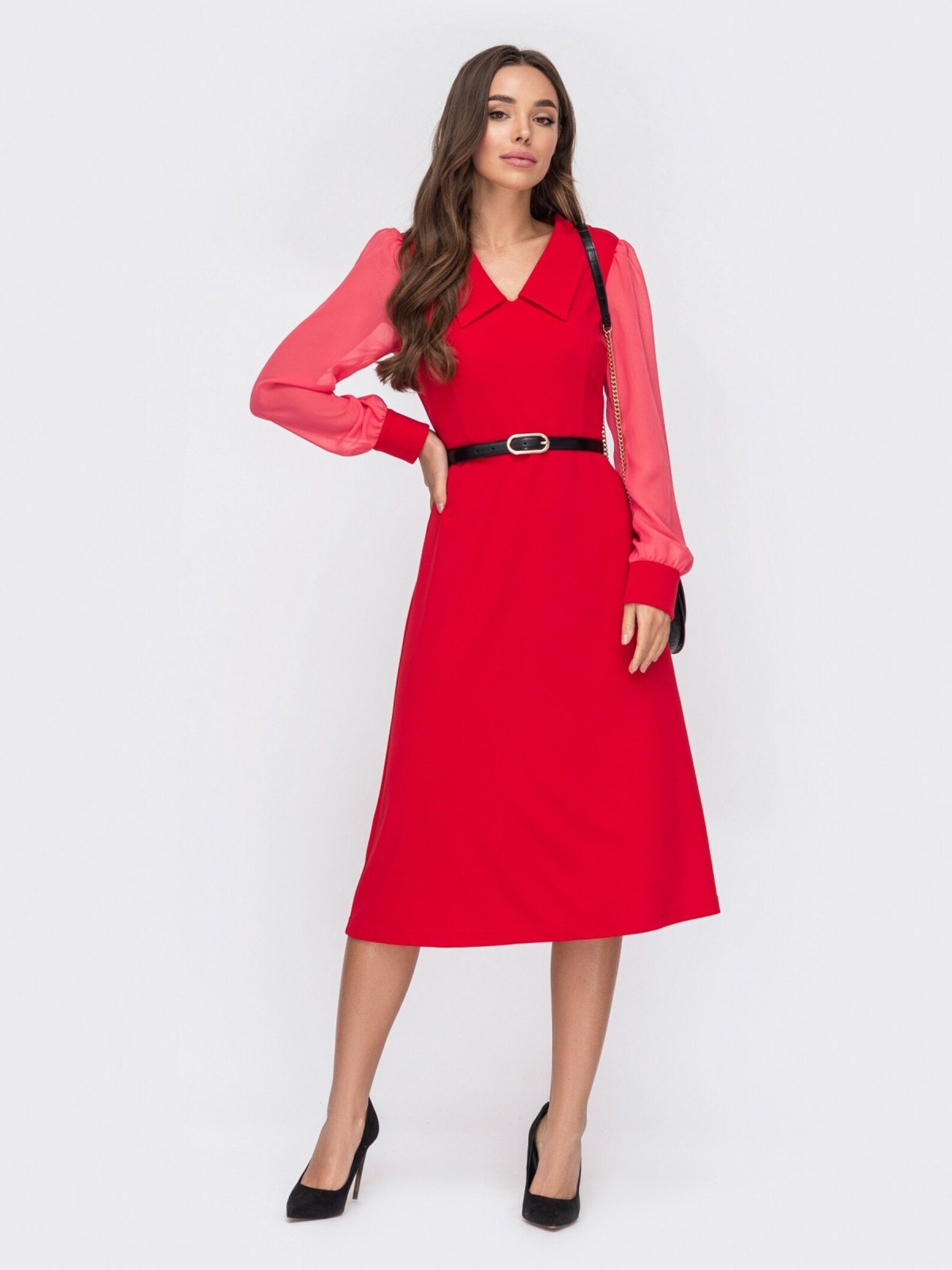 Black dress Spring dress Below knee Elegant office dress Long Etsy