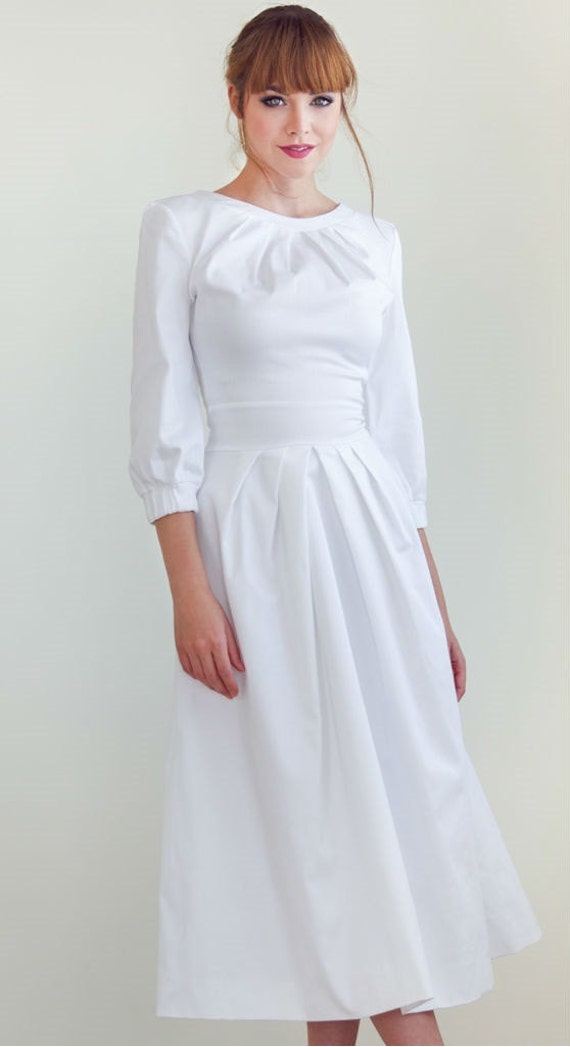 elegant white midi dress