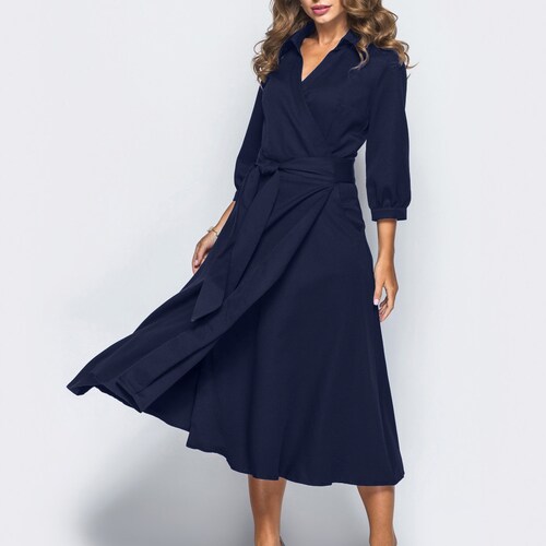 casual dress navy blue