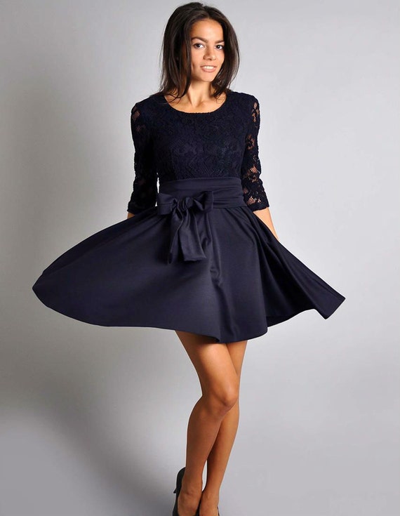 navy blue jersey dress