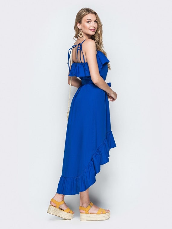 blue short summer dress
