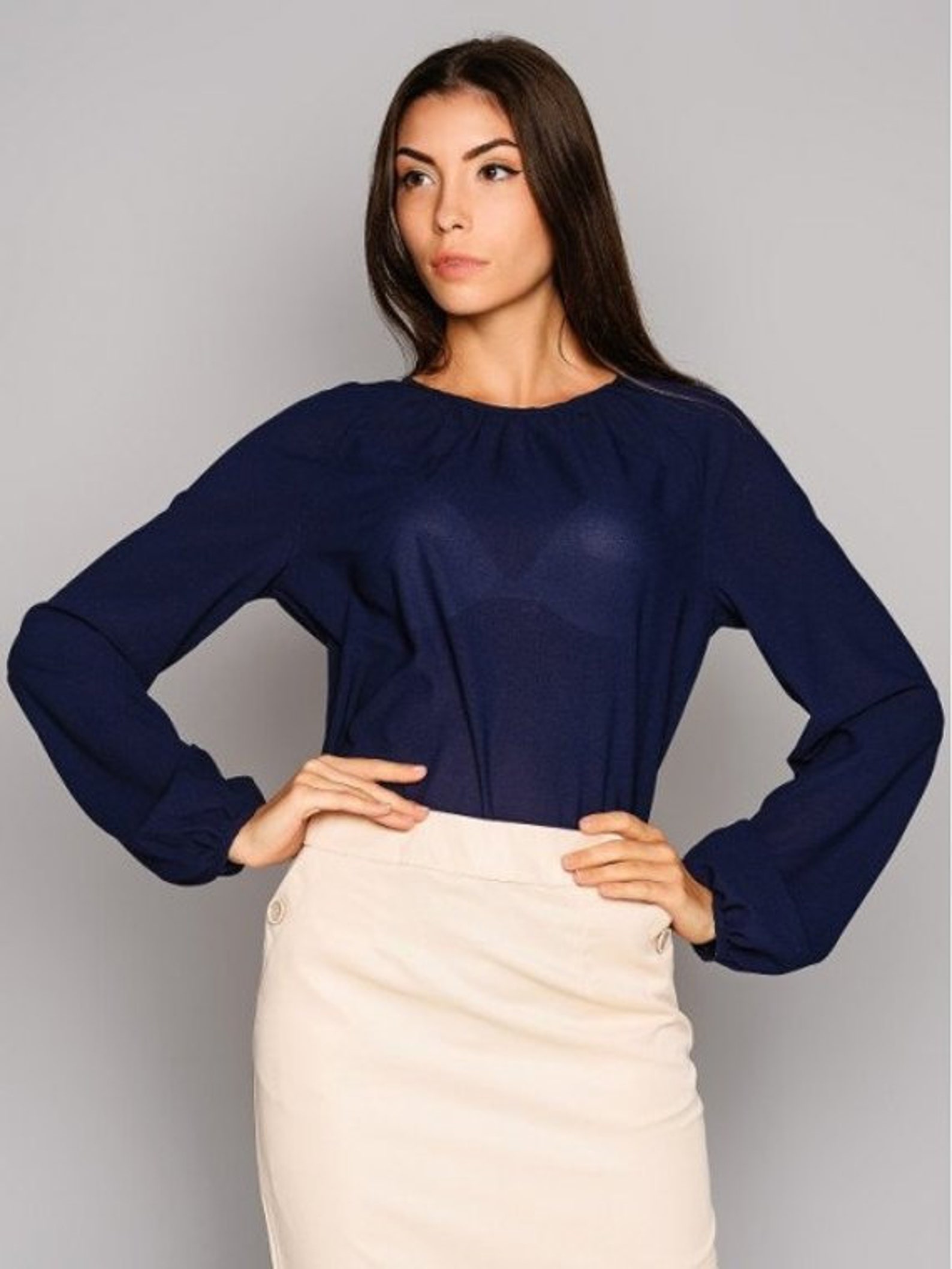 womens business blouse