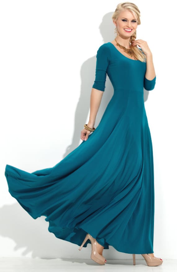 turquoise jersey dress