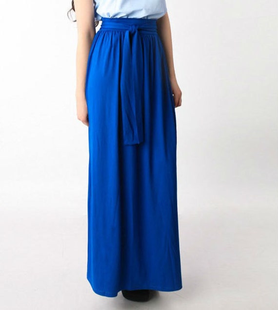 royal blue skirt and white top