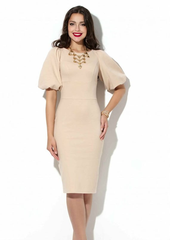 beige elegant dress