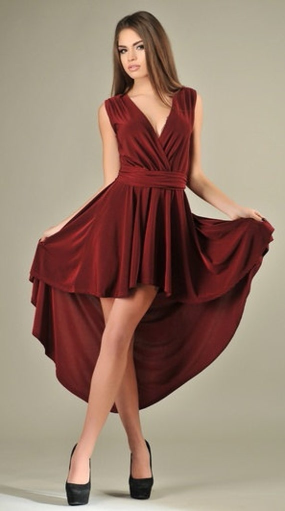 burgundy occasion dress