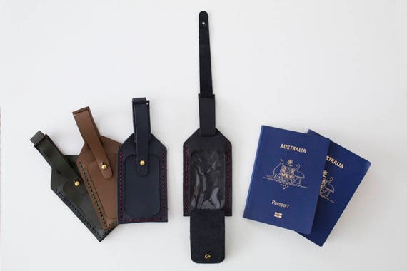 leather luggage label
