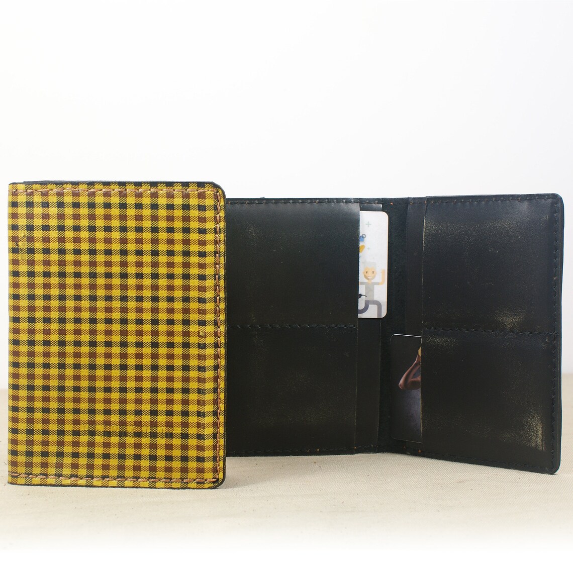 Checkered wallet Highquality natural leather Wallet for Etsy