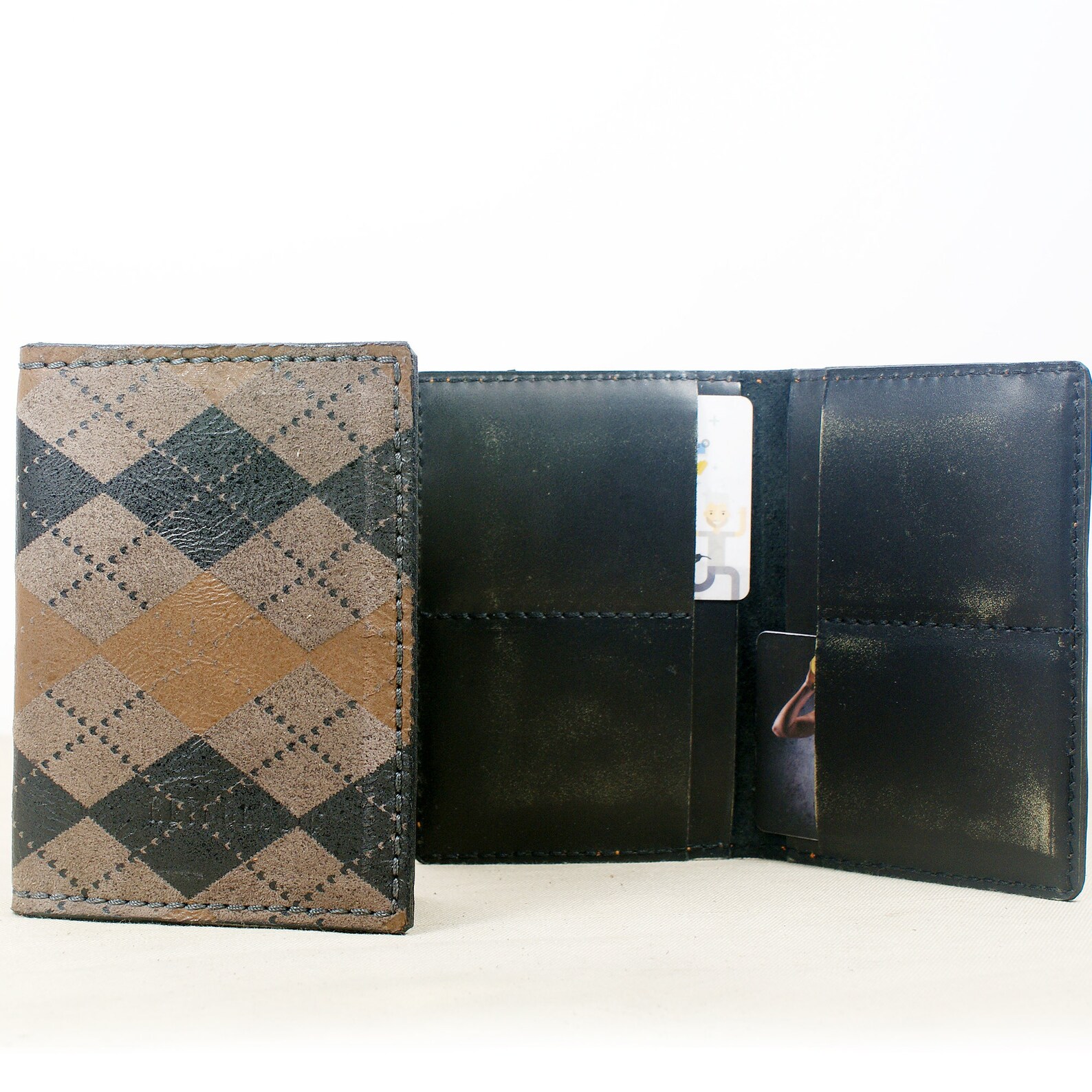 Checkered wallet Highquality natural leather Wallet for Etsy