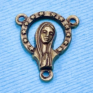 3 Mary Crown of Stars Rosary Center Pieces Mary Rosary Connectors Catholic Rosary Center Made in Italy Rosary Center Rosary Connectors