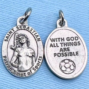 Saint Sebastian Soccer Medal Soccer Ball Saint of Athletes Catholic ...