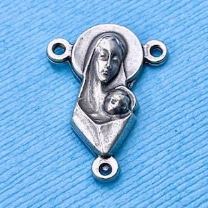 4 Madonna and Child Rosary Center Pieces Rosary Connectors Catholic Rosary Center Made in Italy Rosary Center Rosary Connectors