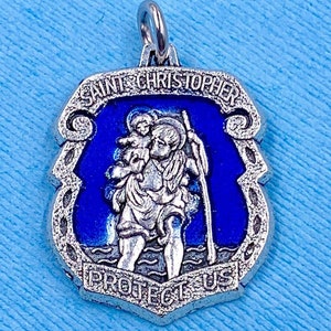 Saint Christopher Medal Patron Saint of Travelers Drivers Storms Gardeners Holy Death Bachelors Sailors