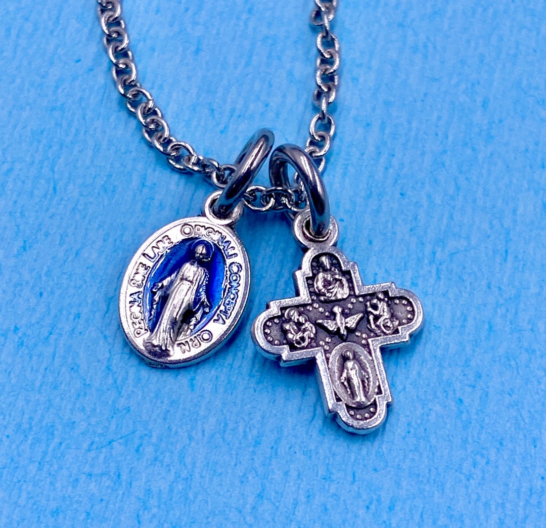 Petite Our Lady of the Miraculous Medal Necklace 4 Way Medal Necklace ...