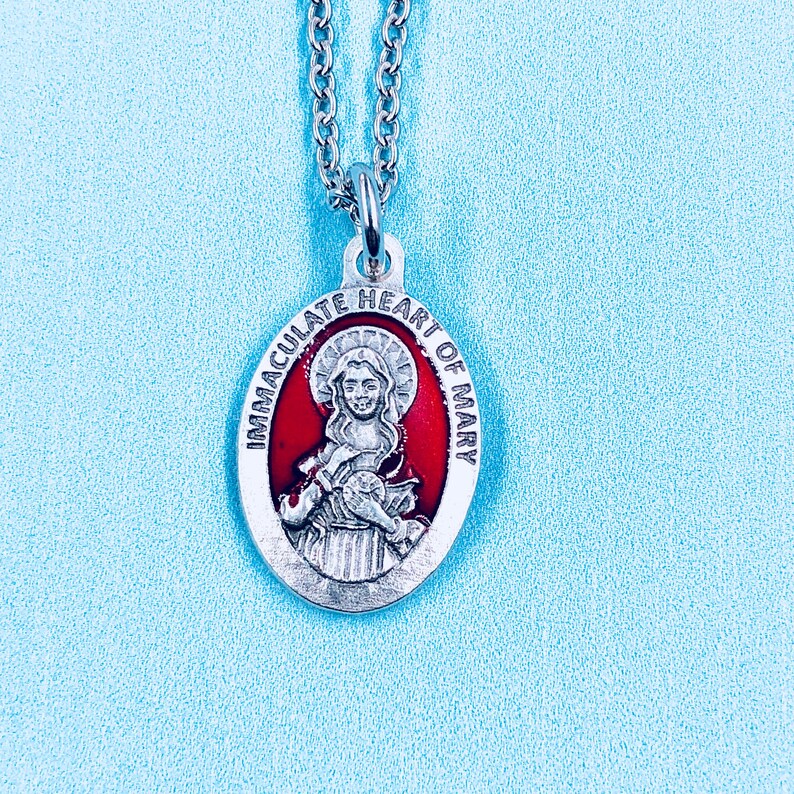 Immaculate Heart of Mary Necklace Immaculate Heart of Mary Etsy