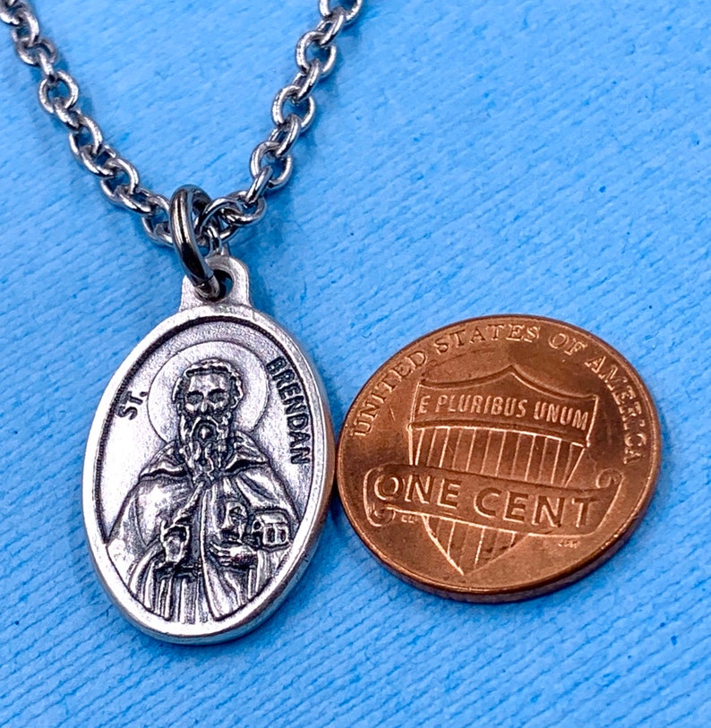 St Brendan Necklace St Brendan Medal Catholic Jewelry Etsy