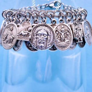 st.john triple -strand medallions logo chain 14kt Gold Filled St. John the Apostle Pendant w/ chain | The  main image 4