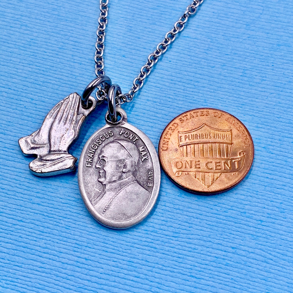 Pope Francis Necklace Pope Francis Medal Charm Choice Crucifix - Etsy
