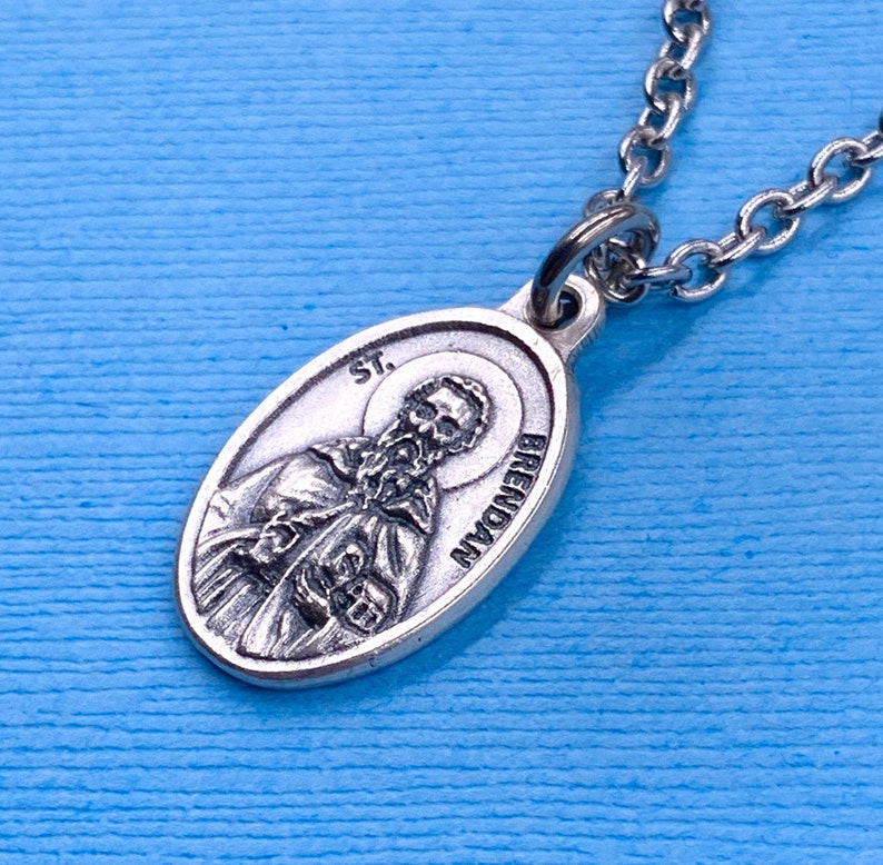 St Brendan Necklace St Brendan Medal Catholic Jewelry Etsy