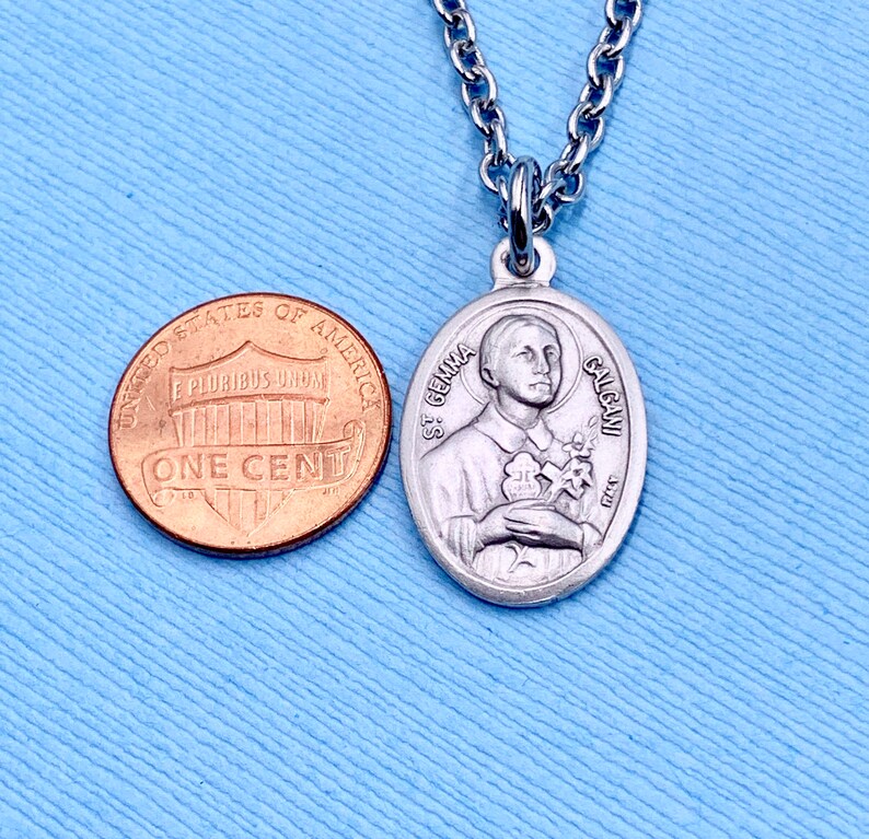 St Gemma Galgani Necklace Patron Saint of Back Pain Catholic Etsy