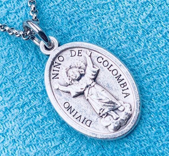 Davino Nino De Columbia Necklace Davino Nino De Columbia Medal Catholic  Necklace Catholic Medal Stainless Steel Chain Choice Gift Box 