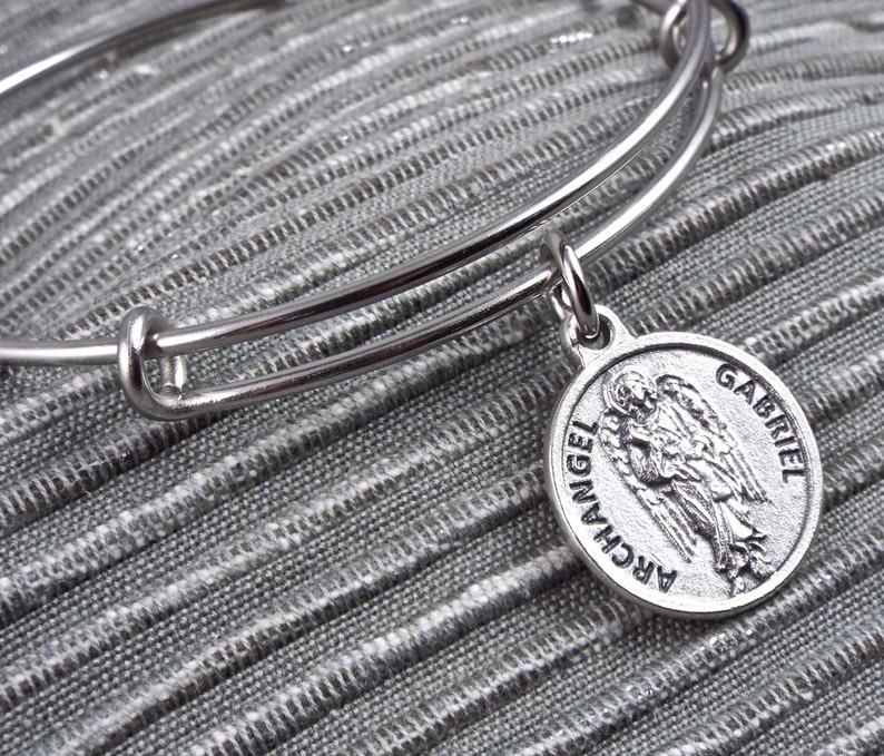 Postal Workers Archangel Gabriel Bangle Bracelet Archangel Gabriel Stainless Steel Bangle Archangel Bangle Bracelet Pouch Gift Box